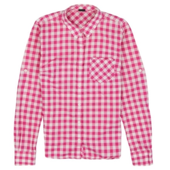 PATAGONIA shirt pink check Brookgreen long sleeve roll tab button up 10 - Picture 1 of 7